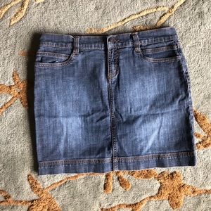 Dark wash denim skirt